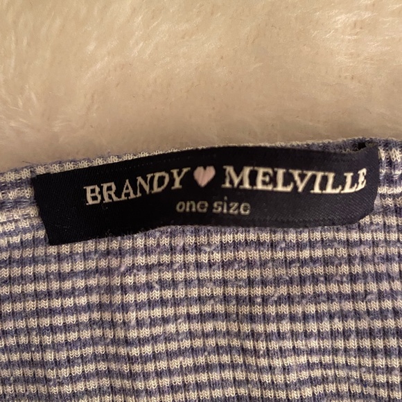 Brandy Melville light blue and white stripped tank top - Picture 2 of 2